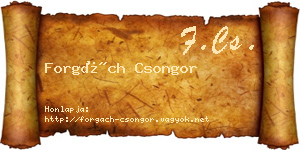 Forgách Csongor névjegykártya