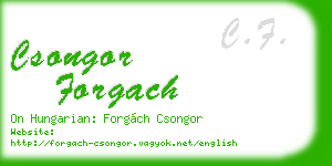 csongor forgach business card